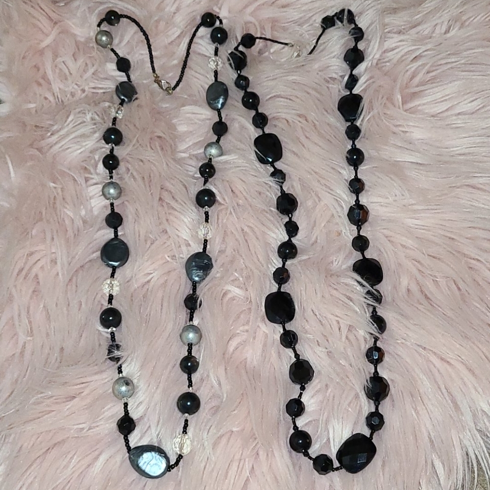 Long beaded necklaces